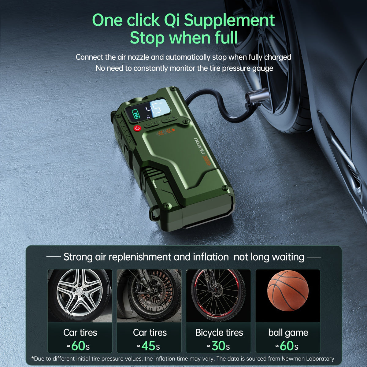 Heavy Duty Jump Starter with Air Compressor 9in 1 Jump Starter, 9000A Heavy Duty Jump Starter (for 2.64gal GasOr 2.38gal Diese)Battery Charger with Intelligent Safety Jumper Cable, Start Power Supply with Air Compressor, 9000AOr8000A Is Optional
