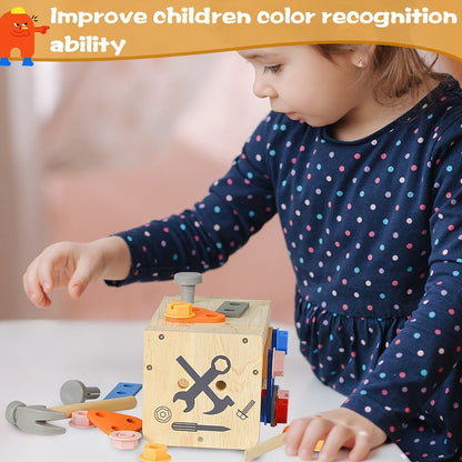 39-Piece Kids Wooden Tool Set with Toolbox & Vest – STEM Pretend Play Construction Toy for Toddlers Boys Girls Ages 3+, Hands-On Learning, Birthday Christmas Gift