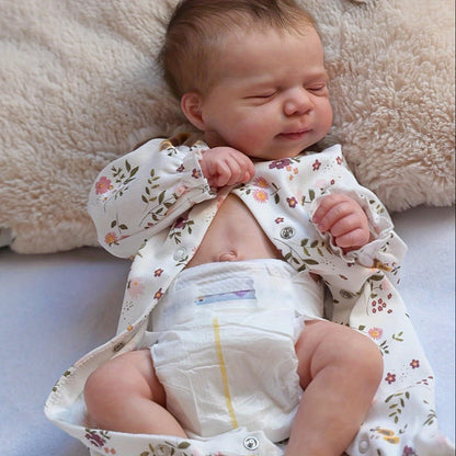 Reborn Baby Doll 19 Inch Full Vinyl Body Lifelike Newborn Girl Doll with Hand-Rooted Hair 3D Painted Skin Clothes Pacifier Bottle Birth Certificate – Perfect Gift for Girls Kids Collectors Birthday Christmas