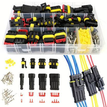 Automotive Electrical Connector Terminal Kit 355PCS - 1/2/3/4 Pin Wire Plug Set for Car Repair, Wiring Harness & Electrical Maintenance, Universal Fit