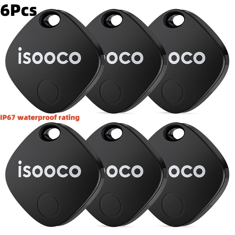 Smart Tracker Tags 6 Pack Mini Keychain IP67 Waterproof Real-Time Anti-Lost Locator for Car Wallet Bike Luggage Keys No Monthly Fees CR2032 Battery Compatible with Apple Find My iOS