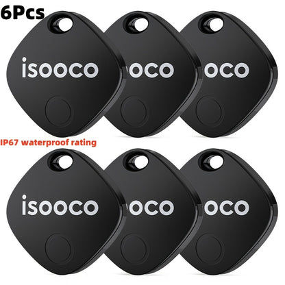 Smart Tracker Tags 6 Pack Mini Keychain IP67 Waterproof Real-Time Anti-Lost Locator for Car Wallet Bike Luggage Keys No Monthly Fees CR2032 Battery Compatible with Apple Find My iOS