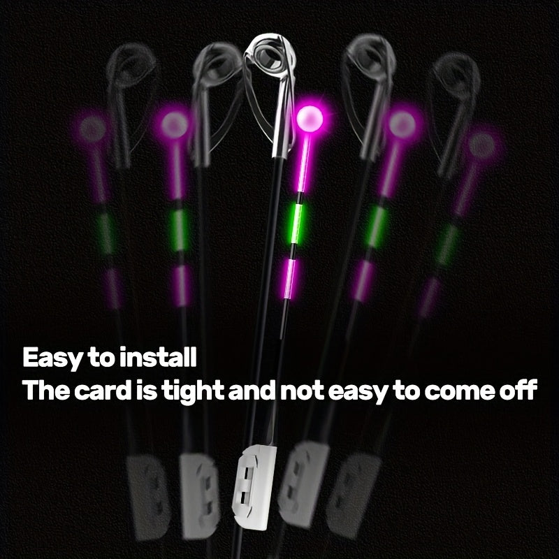 Fishing Bite Indicator Pole Tip Lights 5PCS – Gravity Sensing Color-Change Hook Alert, High-Visibility LED Night Fishing Indicators for Sea Fishing, Raft Fishing & Platform Fishing (Battery Not Included)