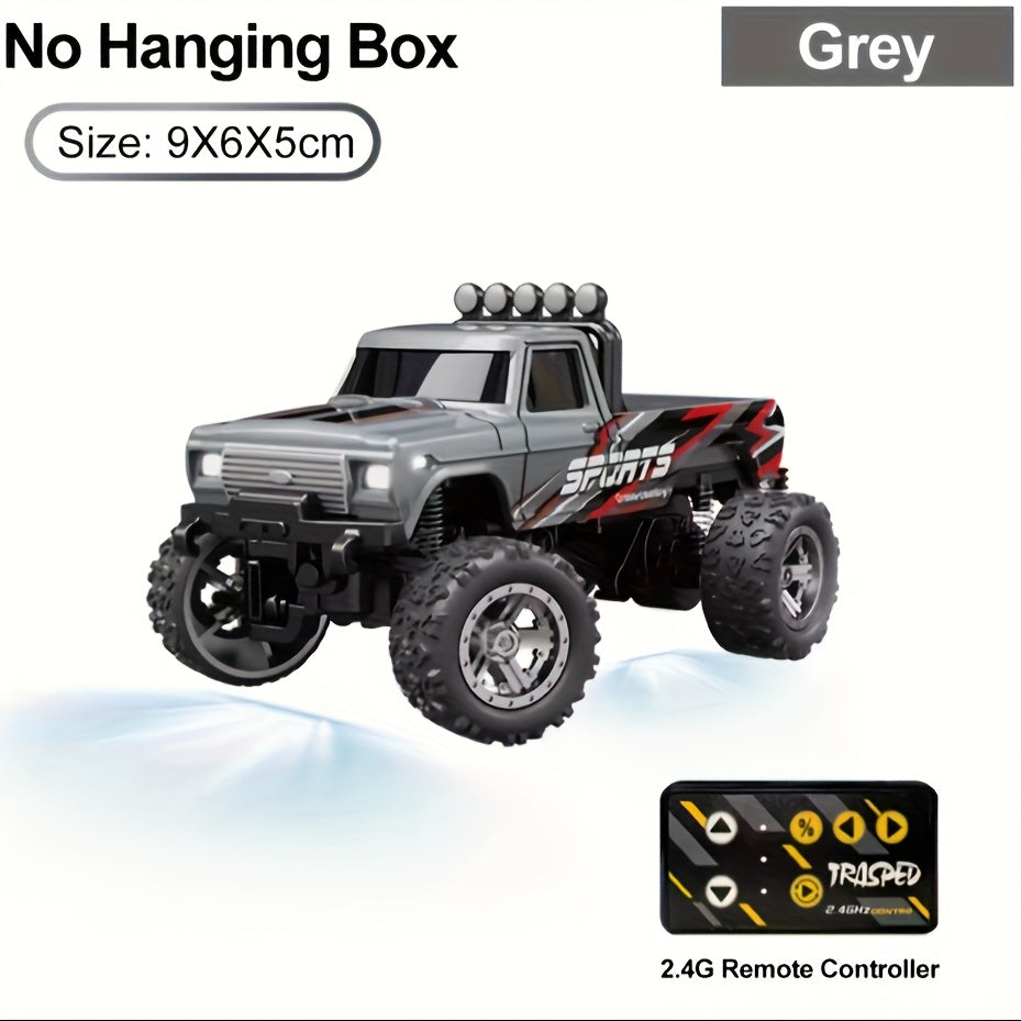 Mini RC Car 1/64 Scale High-Speed Off-Road Monster Truck – 2.4GHz Alloy Die-Cast Remote Control Car with Shock Absorber, All-Terrain Climbing RC Toy Gift for Kids Adults Boys