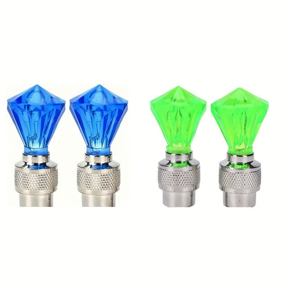 LED Breathing Light Tire Valve Caps – Running Horse & Wind Fire Wheel Light Effect for Car & Motorcycle Wheels