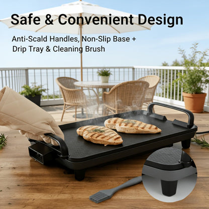 Electric Griddle with Non-Stick Coating - Large Submersible Cooking Surface, Make 15 Eggs at Once, Hassle-Free Cleanup, 2 Sizes Available - Perfect for Breakfast, Pancakes & Family Cooking