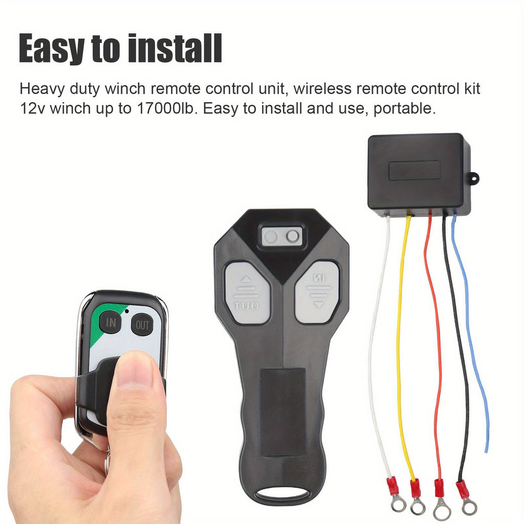 150ft Long Range Winch Remote Control Kit with 2 Remotes and 12V Switch Handset for Truck, ATV, SUV