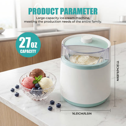 Ice Cream Maker 2 Liter Large Capacity Stainless Steel with LED Screen - Electric Ice Cream Machine for Home, Parties & Barbecues, Makes Frozen Yogurt & Fruit Smoothies, Easy to Clean, Great Gift