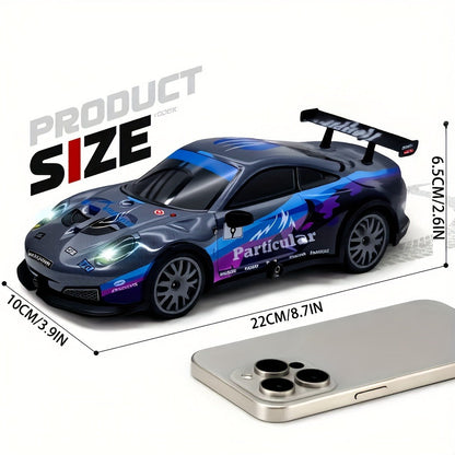 Alloy RC Drift Car 1:24 Scale 4WD 28KM/H with Drift Tires LED Lights Barricades & 2 Batteries – BSJ Crash-Resistant Remote Control Racing Car for Boys Girls Ages 6+ Birthday Christmas Gift Black Yellow