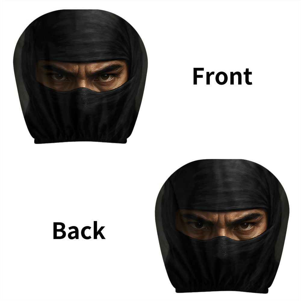 Set of 2 Headrest Covers Featuring a Mysterious Ninja Design, Perfect for Enhancing Your Car'S Interior. These Unfilled Covers Are Suitable for All Vehicles And Are Great for Long Journeys, Road Trips