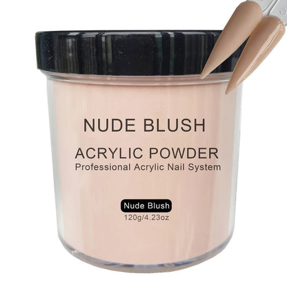 Acrylic Nail Powder 4oz Professional Polymer Powder Clear Pink White Nude Colors for Nail Extensions 3D Nail Art Sculpting & Overlay - No Lamp Required DIY Home Salon Formula