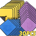 30pcs Of Golden, Deep Blue & Dreamy Purple Thickened Microfiber Towels, 12×12 Inches Ultra Soft, Highly Absorbent Cloths For Car Cleaning, Drying & Polishing Durable Auto Care Supplies