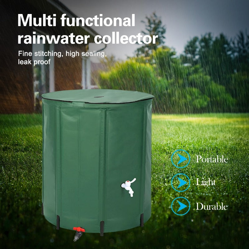 Collapsible Water Tank Large Capacity – Foldable Rainwater Collection System, Drinking Water Safe, 52 to 200 Gallon Options for Irrigation, Swimming Pool, RV & Camping – Green or Black