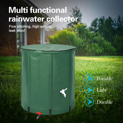 Collapsible Water Tank Large Capacity – Foldable Rainwater Collection System, Drinking Water Safe, 52 to 200 Gallon Options for Irrigation, Swimming Pool, RV & Camping – Green or Black