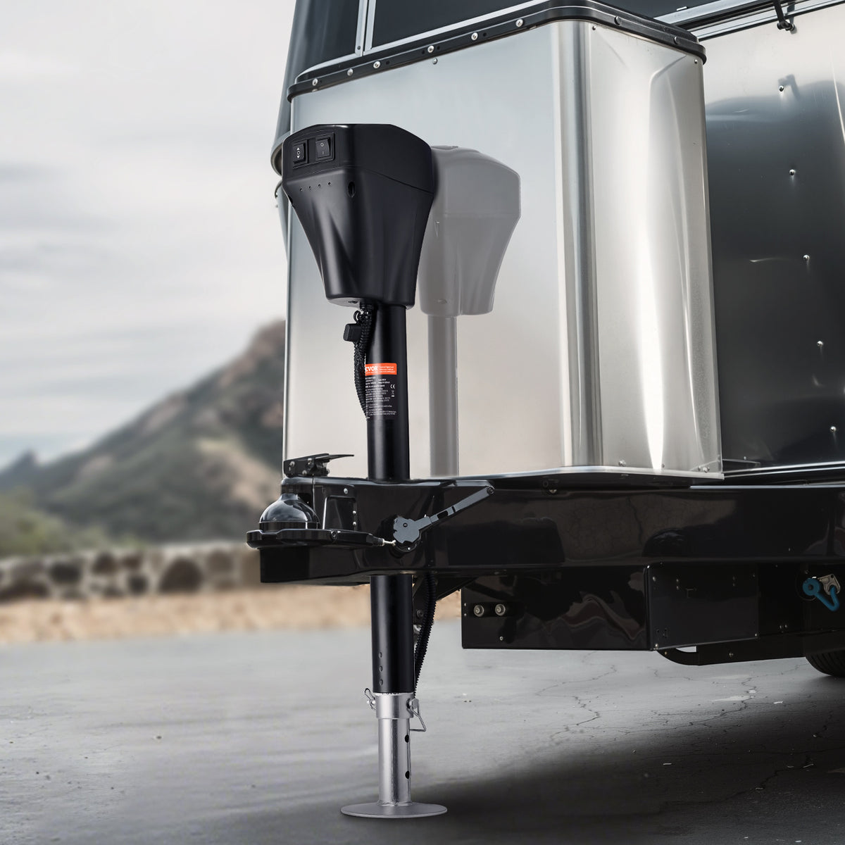 VEVOR Electric Trailer Jack 5000 lbs Power Tongue Jack for RV Trailer & Camper Black With a 7-pin Trailer Connector
