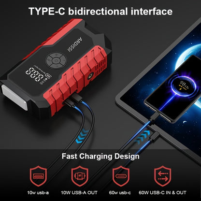 Portable Car Jump Starter 10000A with 150PSI Air Compressor Tire Inflator, 7-in-1 Emergency Battery Booster Pack for 12V Vehicles Up to 8.0L Gas/7.0L Diesel, 10000mAh Power Bank, LED Light & USB Charging
