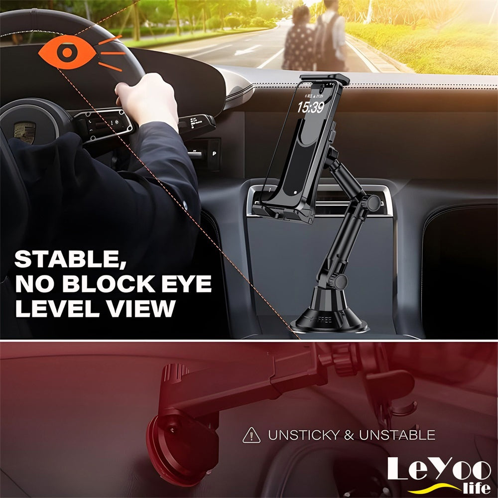Tablet And Smartphone Car Cup Holder Mount, a Versatile 3-In-1 Phone Holder with an Adjustable Sturdy Base, Accommodates Devices from 4.7 to 14 Inches, Suitable for Ipad Mini/Air/Pro, Iphone, And All Mobile Phones, Made of ABS Material, Rotatable