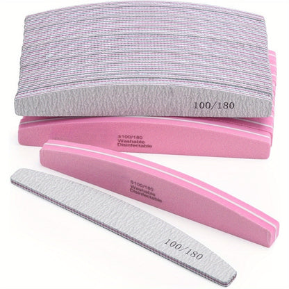 Nail Files and Buffers Professional 100 180 Grit Double-Sided Sanding Boards Reusable Polishing Blocks for Manicure Pedicure Salon Home Use Value Pack 20 or 35 Pieces