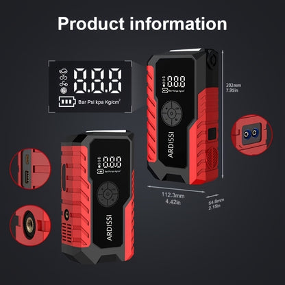 Portable Car Jump Starter 10000A with 150PSI Air Compressor Tire Inflator, 7-in-1 Emergency Battery Booster Pack for 12V Vehicles Up to 8.0L Gas/7.0L Diesel, 10000mAh Power Bank, LED Light & USB Charging