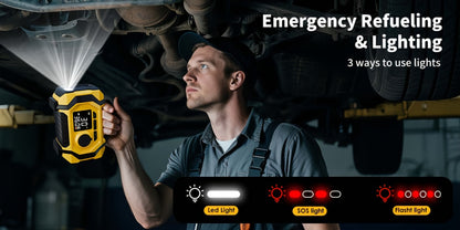 7000A Jump Starter with Air Compressor & Tire Inflator, 8-in-1 Portable Car Battery Booster for 9L Gas 8.5L Diesel, 150PSI Auto-Stop, Power Bank, LED Emergency Light, 12V Cars Trucks SUVs Motorcycles