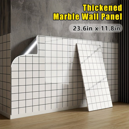 Marble Pattern Wall Stickers Vinyl Decals Oversized Glam Style Self Adhesive High Gloss Removable Wallpaper for Kitchen Bathroom Living Room Office Home Decor 20 40 Pieces Multiple Colors