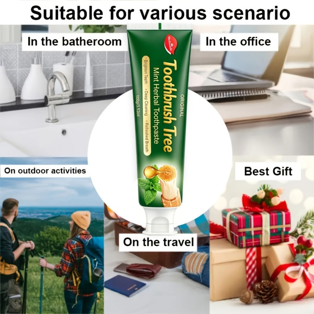 Natural Toothpaste 3-Pack – Herbal Mint Formula for Sensitive Gums & Teeth, Long-Lasting Freshness, Gentle Deep Cleaning Dental Care for Men & Women, Sleek Tube Design with Natural Ingredients