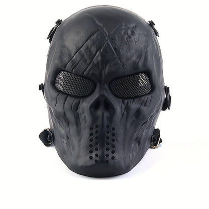 Skeleton Mask Halloween Costume Polyester Black White Camouflage Design for Adults Ages 18+ – Outdoor Cycling Cosplay Themed Party Role Play Accessory, Silvery Grey
