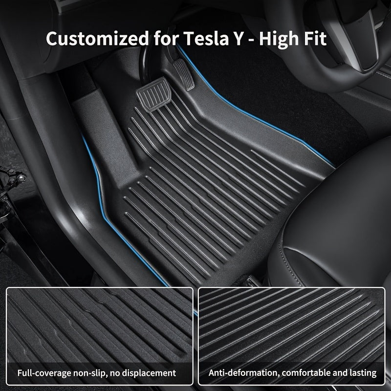 FRUKA 7pcs All Weather TPE Floor Mats And Cargo Trunk Liners for 2025 for TESLA Model Y Juniper/ 2020-2024 for TESLA Model Y/ 2024-2026 for TESLA Model 3 5-Seater (Does Not Fit 7-Seat)