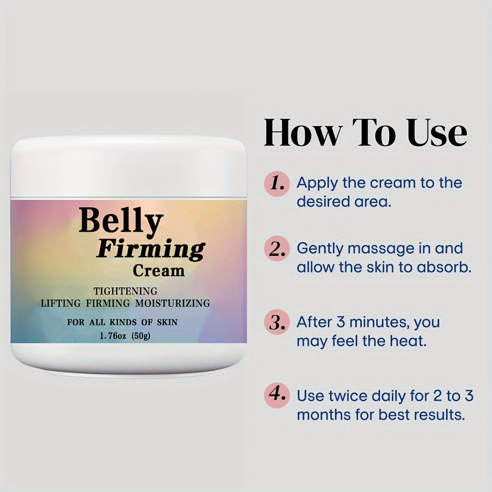 Belly Firming Cream with Hyaluronic Acid & Caffeine – Intensive Tightening & Lifting Body Lotion with Shea Butter Jojoba Oil & Vitamin E for Belly Buttocks Thighs Arms – Alcohol Free All Skin Types
