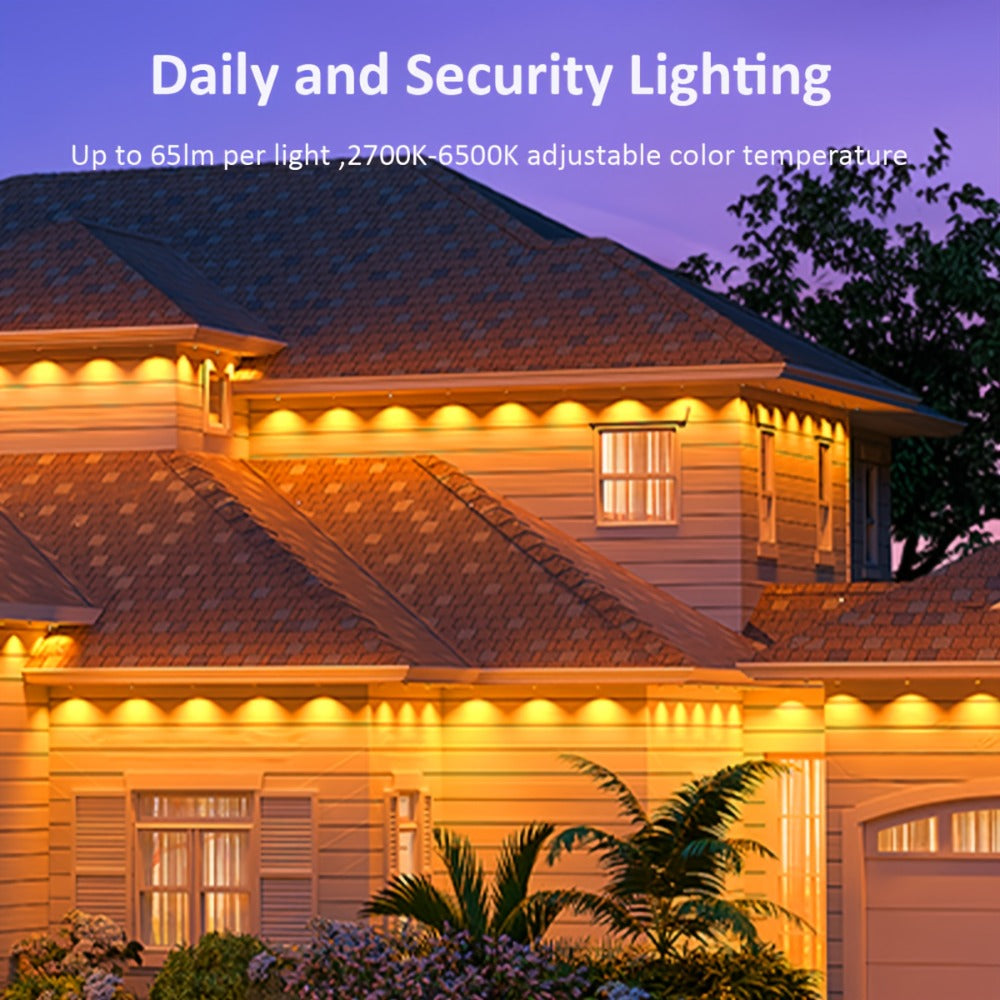 Permanent Outdoor Lights RGB LED Eave Lights with App & Remote Control, IP67 Waterproof, Music Sync, Timer, Triangular Lens Effect, for Christmas Halloween Holiday Everyday Accent Lighting – 15ft to 500ft