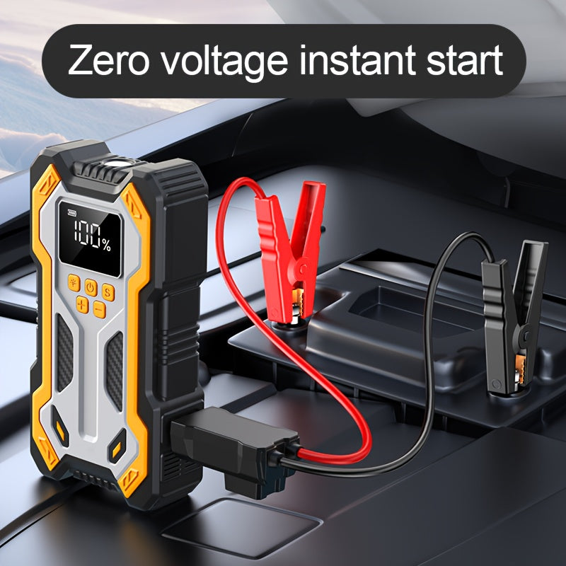 10000A 7-in-1 Multifunctional Emergency Start Power Supply, 150PSL Portable Car Battery Starter, Digital Tire Inflator, Suitable for 2.64 Gallon Gasoline Or 2.38 Gallon Diesel Batteries, LED Emergency Light, Car Accessory Tool.