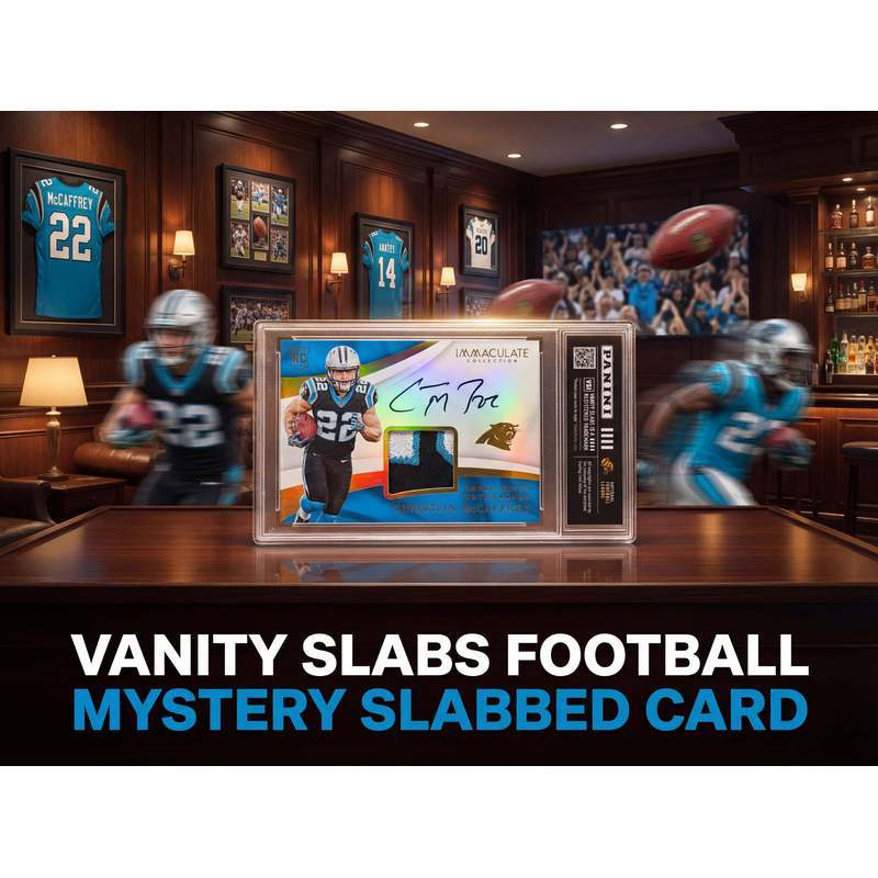 Football Card Vanity Slab Display Case | Random Rookie Star Autograph or Insert Card | Premium Protective Slab Included | Collectible Gift for Football Fans & Collectors