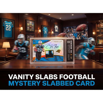 Football Card Vanity Slab Display Case | Random Rookie Star Autograph or Insert Card | Premium Protective Slab Included | Collectible Gift for Football Fans & Collectors