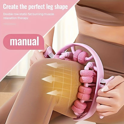 Roller Massage Ring – 26-Roller Deep Tissue Leg Massager for Calves, Thighs, Arms & Back | Detachable Handle, 2 Intensity Levels, Muscle Recovery Tool for Home Gym, Yoga & Pilates | Gift for Women & Men