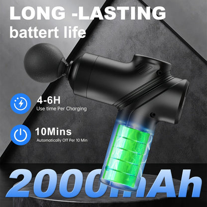 Portable Percussion Massage Gun – Ultra-Quiet Motor, 4 Massage Heads & 6 Adjustable Speeds | Handheld Deep Tissue Massager for Muscle Relaxation, Post-Workout Recovery & Full-Body Relief