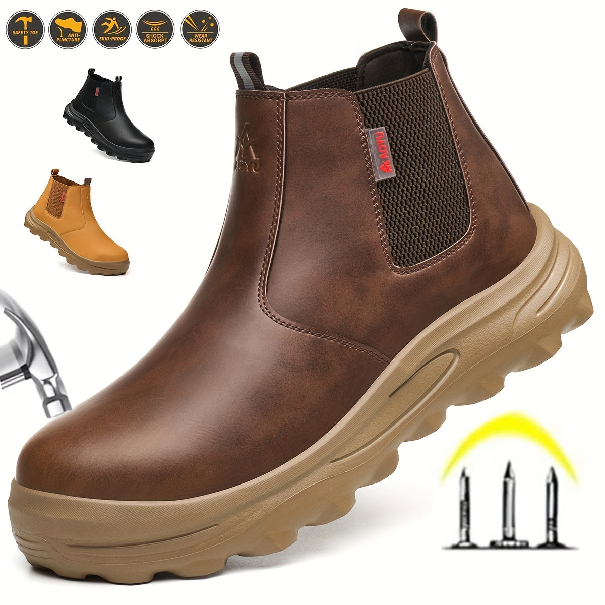 Men's Work & Safety Boots - Steel Toe Protection & Puncture Resistant 767461