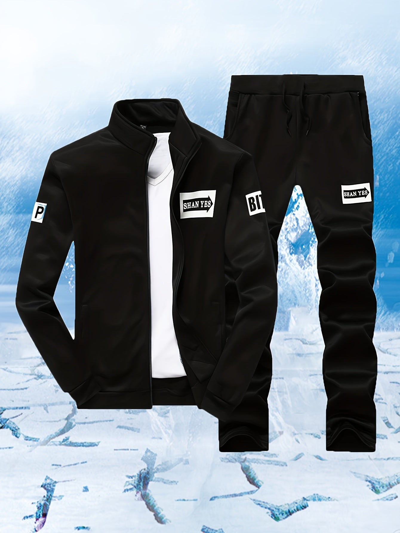 Men's Tracksuit Jacket and Pants Set - Zip Detail Everyday Classic Edition