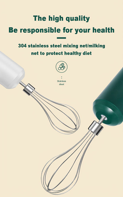Wireless Electric Whisk Handheld Mixer - Rechargeable Cordless Egg Beater with Vertical Stand Design, Long Battery Life, Powerful Motor for Baking, Custard, Cream & Desserts, Kitchen Gift
