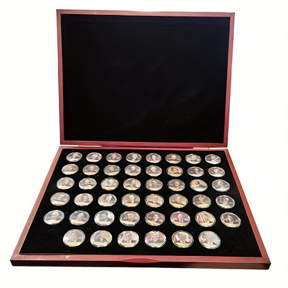 Presidential Commemorative Coins Set 46pcs with Gift Box – US Presidents Collectible Coin Collection for History Buffs, Kids & Adults