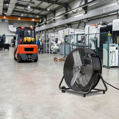 Industrial Drum Fan 24 & 30 Inch | High Velocity Floor Fan 9460-14000 CFM, 3-Speed Air Circulator with 180° Tilt for Warehouse, Garage, Workshop, Job Site & Large Space Cooling – Multiple Colors