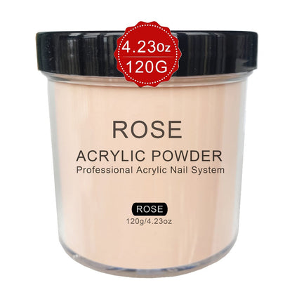 Acrylic Nail Powder 4oz Formaldehyde-Free Rose Peach Almond Natural Pink Shades Professional System for Nail Extensions Sculpting 3D Nail Art Overlay - No Lamp Needed Nail Tech Supplies