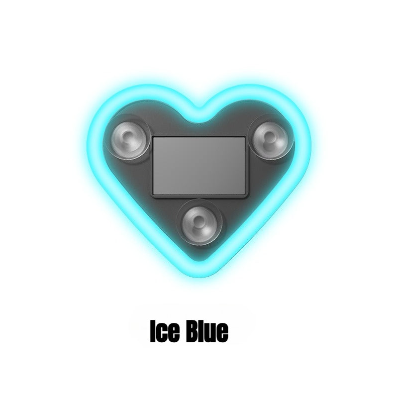 Set of 2 Car Interior Neon Heart Lights Available in Blue, Pink, Red, Ice Blue, Rechargeable Via Solar Or USB, Featuring 5 Lighting Modes, Perfect for Decorating Car Dashboards And Home Parties, an Ideal Gift for Couples During Halloween, Christmas
