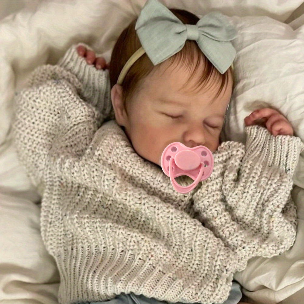 3D Skin Cloth Body Reborn Baby Doll 20 Inch Visible Veins Hand-Rooted Hair Sleeping Newborn Soft Vinyl Limbs ASTM Certified – Lifelike Huggable Baby with Clothes Pacifier Bottle Gift for Kids Birthday Christmas
