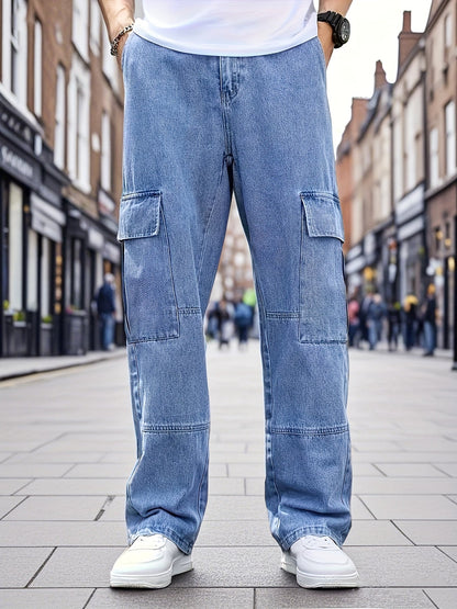 Men's Cargo Pants - Pocket Detail Wide Leg