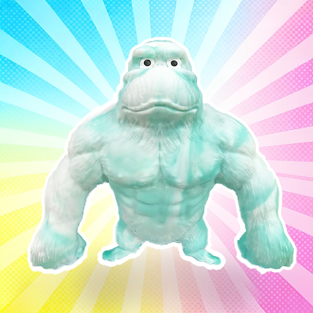 Stretchy Gorilla Fidget Toy Squishy Squeeze Monkey – PVA Sponge Sensory Stress Relief Toy for Kids & Adults, 5 Colors, Easter Basket Stuffer, Christmas Stocking Stuffer, Party Favor