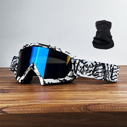 Ski Goggles Set with Black Headband – TPU Frame PC Lens Mirror Coating, Thick Foam Pad, Adjustable Strap, 28+ Color Styles, Adult Snow Goggles for Skiing & Snowboarding, Great Gift