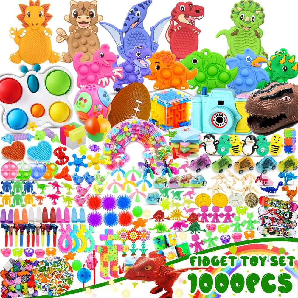 Fidget Toys Bulk 1000 Pcs Party Favors for Kids – Sensory Stress Relief Toy Pack, Classroom Prizes, Treasure Box Fillers, Goodie Bag Stuffers, Birthday Party Supplies for Boys Girls