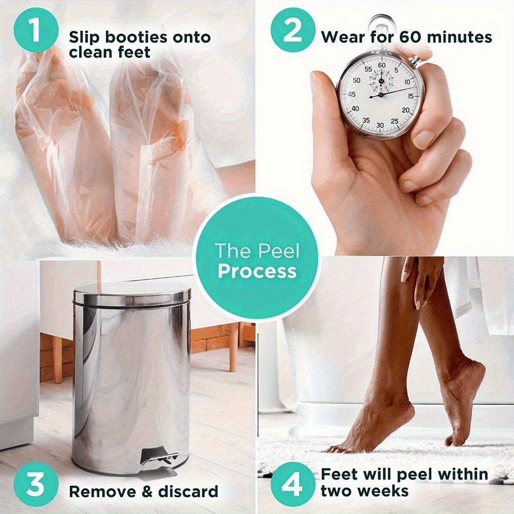 Foot Peel Mask Exfoliating Socks Dead Skin Remover Moisturizing Firming Brightening Hypoallergenic Peeling Treatment for Dry Cracked Heels Rough Skin Smooth Soft Feet 2 4 6 Pairs
