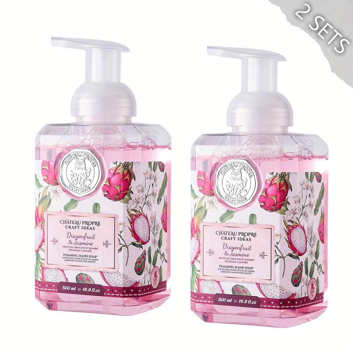 Moisturizing Foaming Hand Soap 500ml with Coconut Oil – Cruelty-Free Foam Soap for Bathroom & Kitchen | 8 Fresh Scents: Vanilla, Citrus, Guava, Coconut, Jasmine & More | 1pc or 2pcs Gift Set