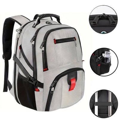 Large Laptop Backpack 50L – Fits 17 Inch Computer, Airline Approved Carry On, 3-Compartment Travel & College Backpack for Men Women | 8 Colors, Breathable Mesh Straps